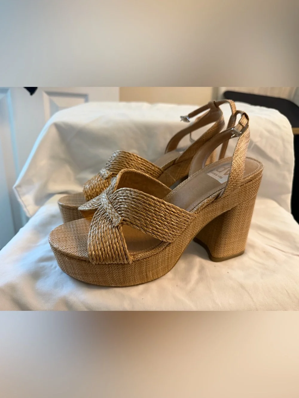Dolce Vita Woven Platform Sandals in Tan